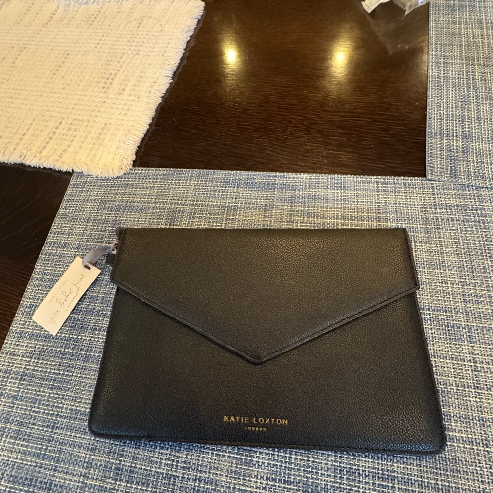 Katie Loxton Black Envelope Clutch